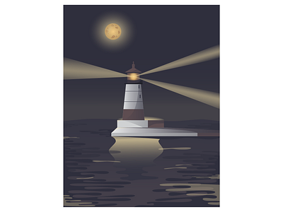 Lighthouse architecture branding design graphic design illustration lighthouse logo night sea vector vector illustration