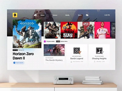 PlayStation 5 Concept UI - InVision Studio design free freebie game invision invision studio modern playstation playstation5 ps5 studio