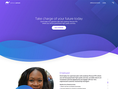 Leadway Pensure Concept UI blue design gradient modern pension ui ux web web design