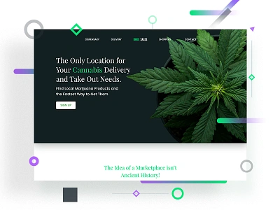 Web Design for Bake Sales 420 adobexd bake cannabis gradient green landing ui web weed