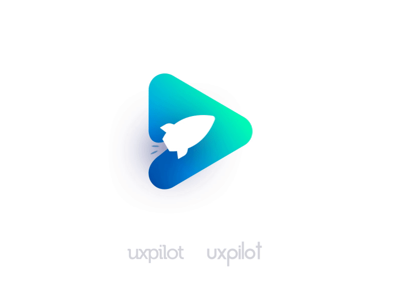 UX Pilot Logo Animated fluid ae gif logo gradient play rocket cool
