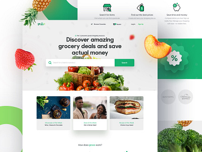 Experimental 🥦🍇 12/40:Grocery Store Thing cart ecommerce fruits grocery landing modern shop ui ux web