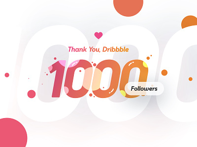 1000 Followers 1000 followers gradient milestone thanks