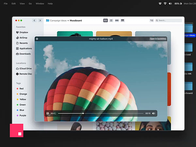 InVision Studio - Quick Look / Mac OS concept design finder folders imac invision studio invisionstudio macos modern mp4 preview redesign