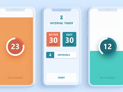 Interval Training App affinity designer app design mobile ui workout