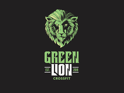 Green Lion Logo branding custom type design graphic design illustration lion logo typography