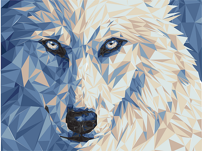 Wolf animal blue geometric illustration orange wolf