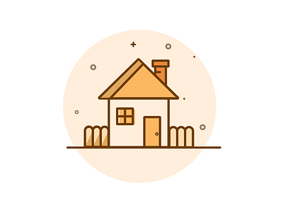 Home Icon 2d cute design icon illustration orange ui vector