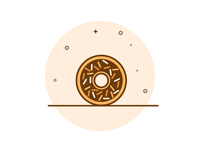 Donut Icon 2d cute design donut food icon illustration orange snack ui vector