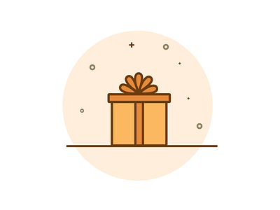 Gift Icon 2d cute design gift gift box icon illustration orange present ui vector