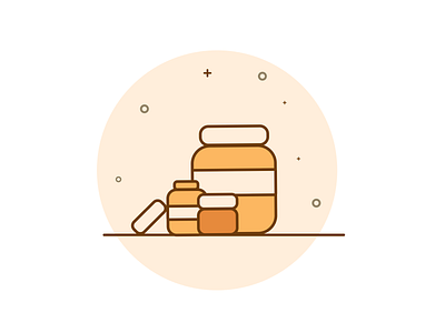 Pill Icon 2d cute design geometric icon illustration logo orange ui vector