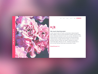 Loading Page blog design flowers interaction interface pink site ui ux water web website