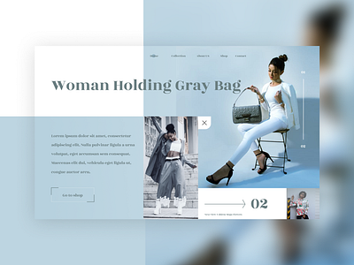 Woman Holding Gray Bag | e commerce shop layout