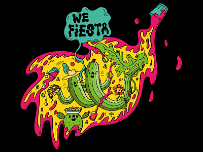 Benito's indoor vinyls alcohol bright burrito cactus digital drinks fiesta food friday illustration interior mexican mural nachos party spill vector vinyl wall wall art