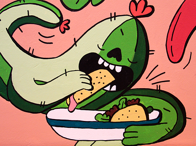 Benito's Oxford Circus Mural close up burrito cactus dope eating food happy illustration lean mexican mural painting restaurant smile taco take away tasty vector wall art