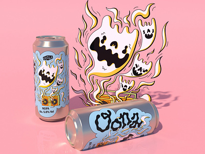 Exale Oona alcohol beer beer can beer label boombox brand identity brewery dinamo dope drink house party illustration ipa label neipa pint smoke vector visual identity walthamstow