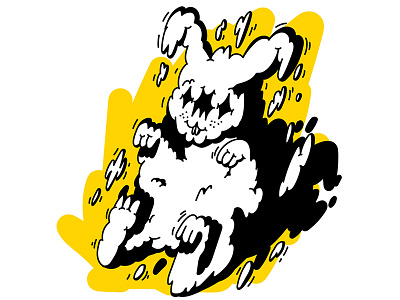 Ghost Bunny bubble bunny cloud creepy design digital dope easter easter bunny ghost graffiti illustration mural shadow smoke snow street art vector weird yellow