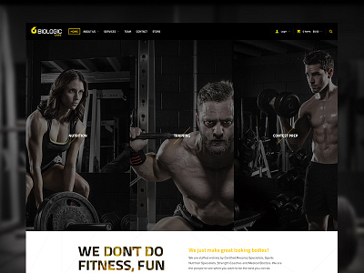 Biologic Labs Home bodybuilding gym home landing lifting page website weight