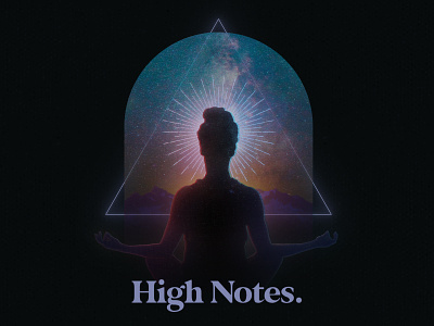 High Notes art body branding galaxy geometric graphic design high logo meditation mind notes polygon soul spirit spiritual stars thought triangle trinity universe