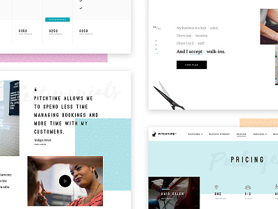 Some more pitchy-ness fashion form grid haircut language natural pricing salon testimonial typography website