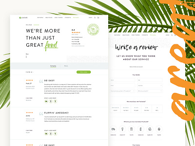 Reviews revised clean food fresh green icons minimal rating reviews revision ui white