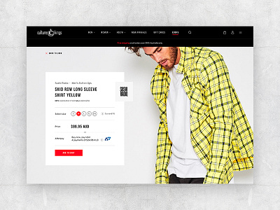 Product detail concept concept ecommerce fashion minimal product red retail street ui ux web website