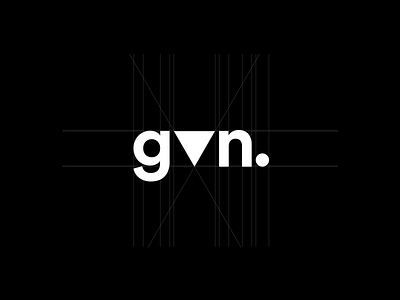 gvn. personal brand black g logo minimal n personal personal brand sans serif simple triangle typography v white