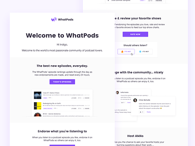 Emails community email email design learn podcast purple tutorial ui welcome email