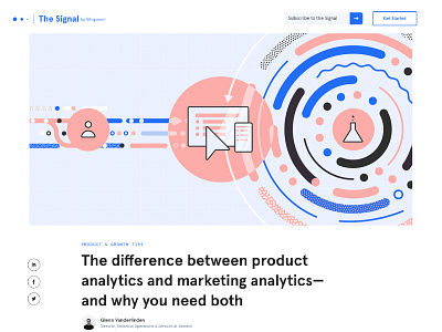 Product and Marketing Analytics Blog Image analytics blog blog image circular data flat flow geometric mixpanel product science user vector illustration