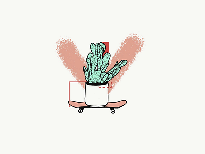 Cactus Bro abstract cactus cute design illustraion lineart nature skateboard skater tattoo vector