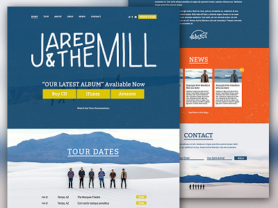 Jared & The Mill az band layout marketing music phoenix tour web design