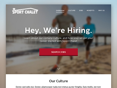 Sport Chalet Careers careers jobs layout marketing running site sports web design