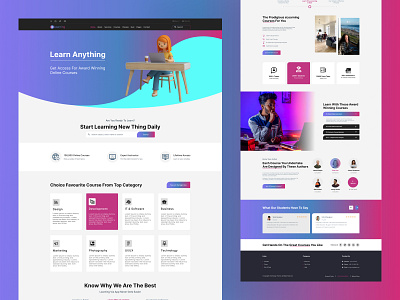 E-Learning Landing Page Design by Rafee Alam on Dribbble