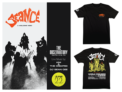 "Seance" Video Premiere apparel design concert poster graphic design layout poster print skateboarding tee shirt typography