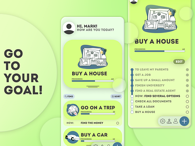App design / Achieving the goal app app design be design figma graphic design illustration mana todo ui uxui