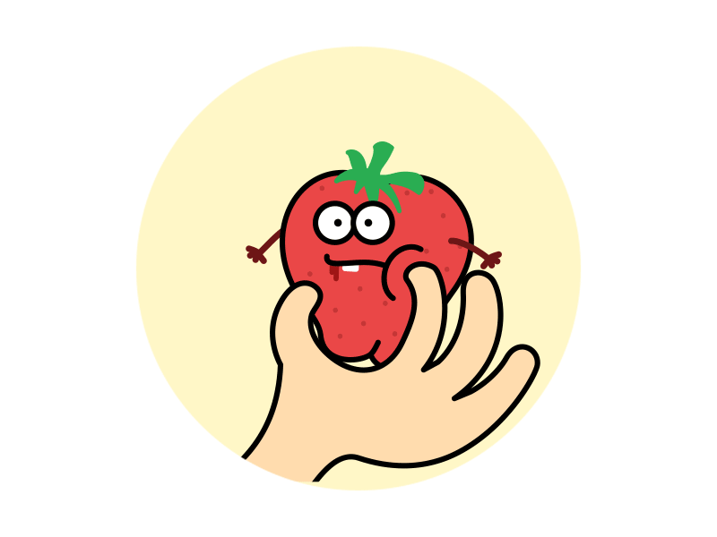 Enjoy the strawberries animations cartoons design gif hands spitting blood