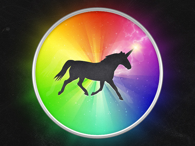 Unicorn circle rainbow starburst unicorn