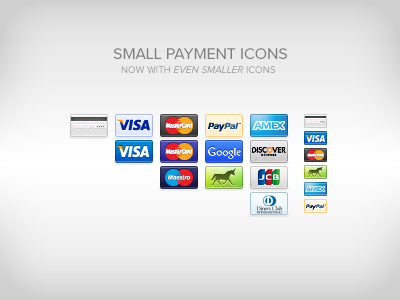Small Payment Icons - Update credit card icons payment small