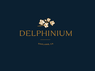 Delphinium Logo brand identity illustration logo restaurant branding vector