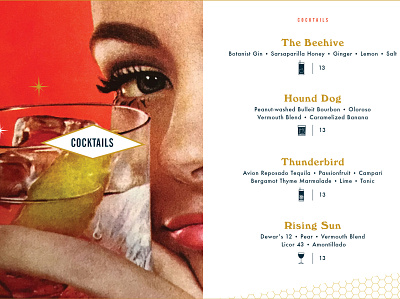 The Beehive San Francisco Cocktail Menu graphic design menu design restaurant branding