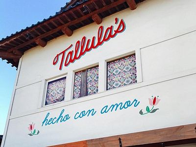 Tallula's signage brand identity branding design illustration logo restaurant branding vector