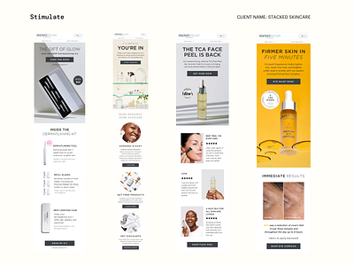 Email Template Designs - Stacked Skincare beauty branding design e commerce email automation email campaign email design email marketing email template klaviyo skincare