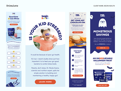 Email Design Templates - Begin Health branding design e commerce email automation email campaign email design email marketing figma health klaviyo wellness