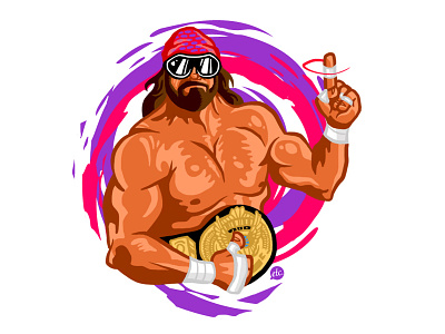 The Madness 80s illustration macho man randy savage professional wrestling wwe