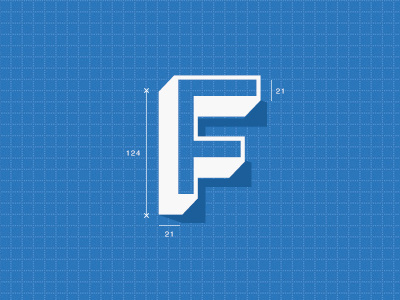 Blueprint_F blue print f measurement typography