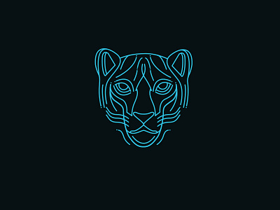 Snow leopard illustration lines