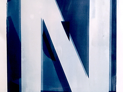 N is for Numb alt process cyanotype letter n text type