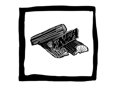 Firewood stamp sketch for Lino print bw illustration ipadpro linocut print process sketch wip