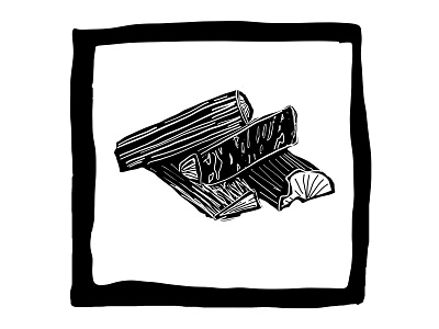 Firewood stamp sketch for Lino print bw illustration ipadpro linocut print process sketch wip