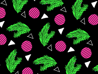 80s Palm Leaf & Radish Geometric Pattern 1980s 80s geometric organic pattern repeat pattern